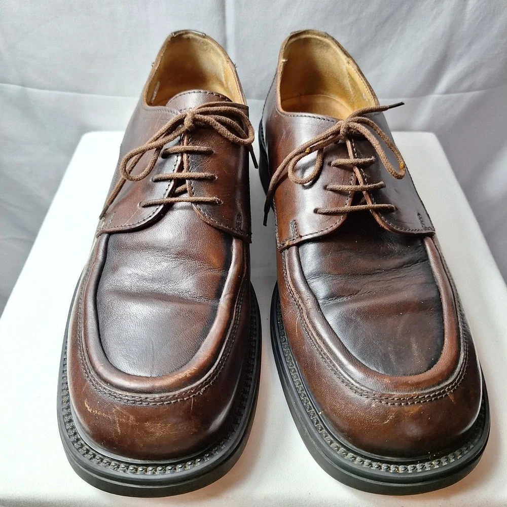 SKECHERS Collection Lace-Up Oxford Shoe Mens Sz 10M Brown Leather 90s Y2K Grunge